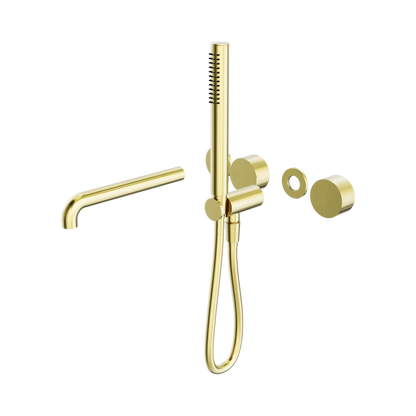 Kara Progressive Shower System Separate Plate With Spout 230mm Trim Kits Only Brushed Gold