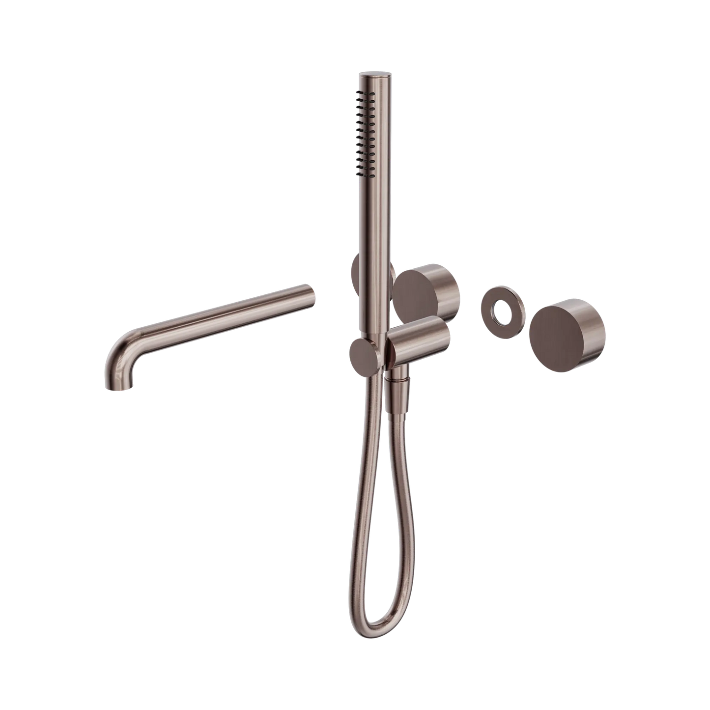 Kara Progressive Shower System Separate Plate With Spout 230mm Trim Kits Only Brushed Bronze