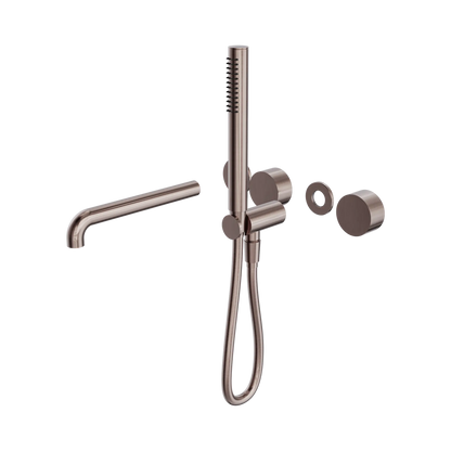 Kara Progressive Shower System Separate Plate With Spout 230mm Trim Kits Only Brushed Bronze