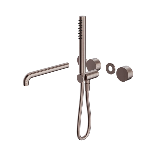 Kara Progressive Shower System Separate Plate With Spout 230mm Trim Kits Only Brushed Bronze