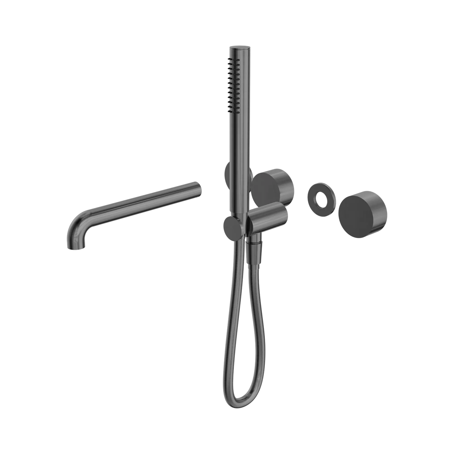 Kara Progressive Shower System Separate Plate With Spout 230mm Trim Kits Only Gun Metal