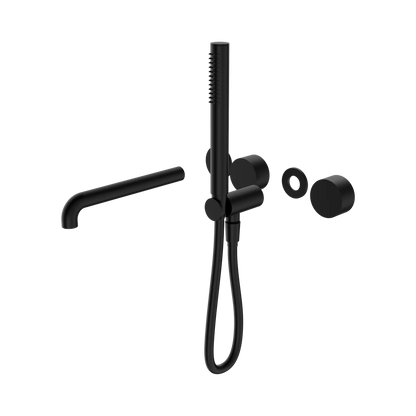 Kara Progressive Shower System Separate Plate With Spout 230mm Trim Kits Only Matte Black