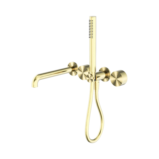 Kara Progressive Shower System Separate Plate With Spout 250mm Brushed Gold