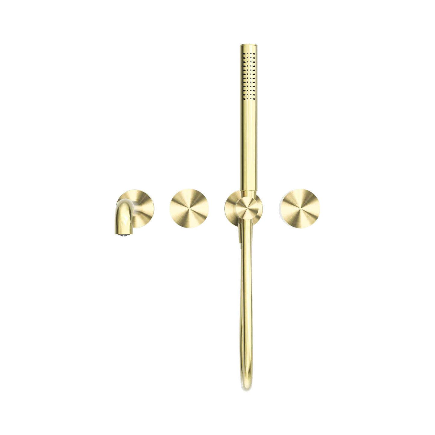 Kara Progressive Shower System Separate Plate With Spout 250mm Brushed Gold