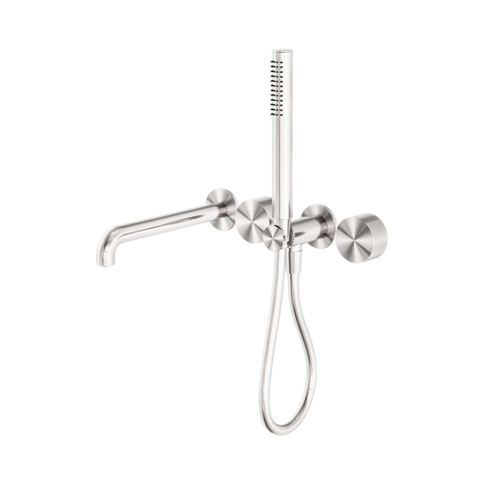 Kara Progressive Shower System Separate Plate With Spout 250mm Brushed Nickel