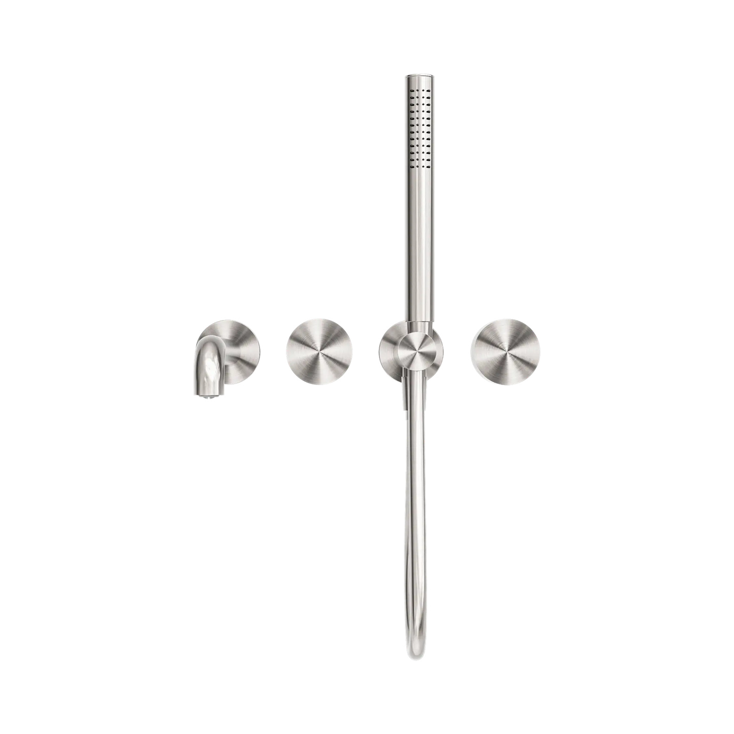 Kara Progressive Shower System Separate Plate With Spout 250mm Brushed Nickel