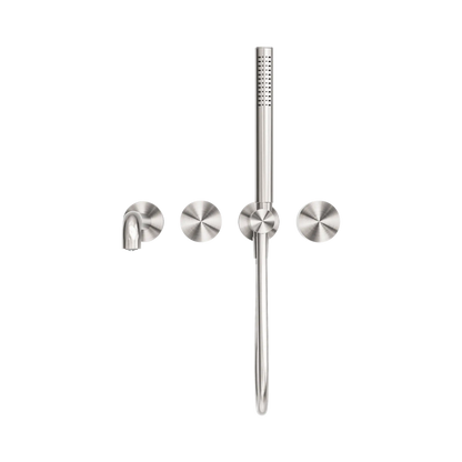 Kara Progressive Shower System Separate Plate With Spout 250mm Brushed Nickel