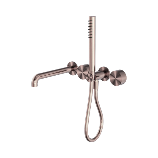 Kara Progressive Shower System Separate Plate With Spout 250mm Brushed Bronze