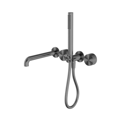 Kara Progressive Shower System Separate Plate With Spout 250mm Gun Metal