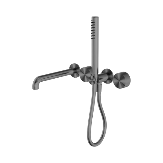 Kara Progressive Shower System Separate Plate With Spout 250mm Gun Metal