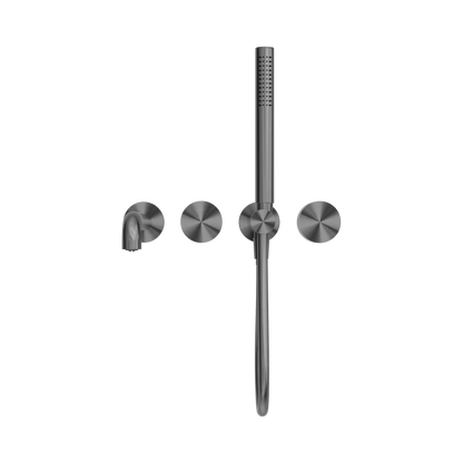 Kara Progressive Shower System Separate Plate With Spout 250mm Gun Metal