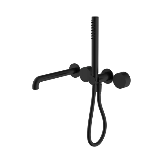 Kara Progressive Shower System Separate Plate With Spout 250mm Matte Black
