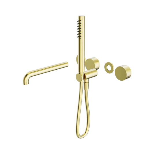 Kara Progressive Shower System Separate Plate With Spout 250mm Trim Kits Only Brushed Gold