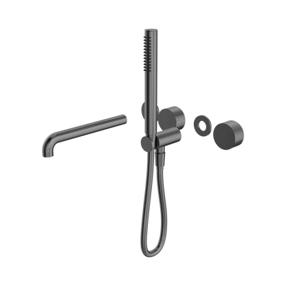 Kara Progressive Shower System Separate Plate With Spout 250mm Trim Kits Only Gun Metal