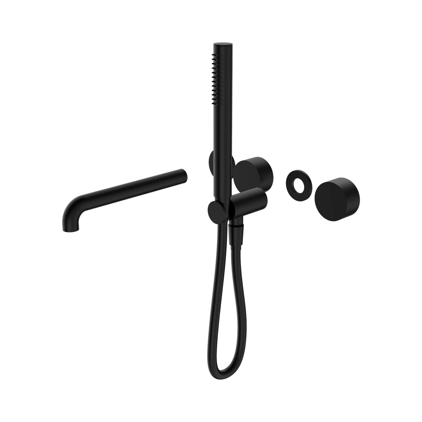 Kara Progressive Shower System Separate Plate With Spout 250mm Trim Kits Only Matte Black