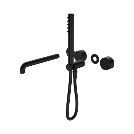 Kara Progressive Shower System Separate Plate With Spout 250mm Trim Kits Only Matte Black