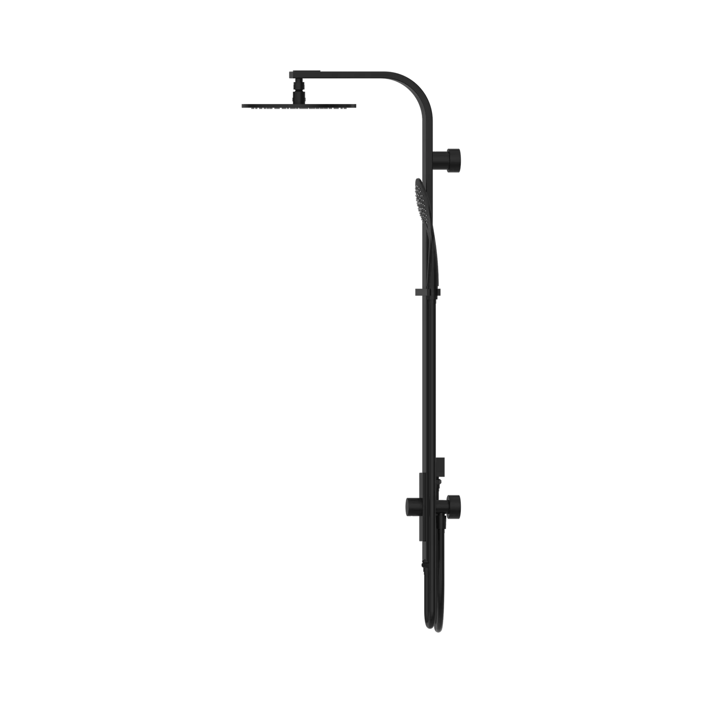 Astra Rain Round Twin Shower Double Hose Matte Black