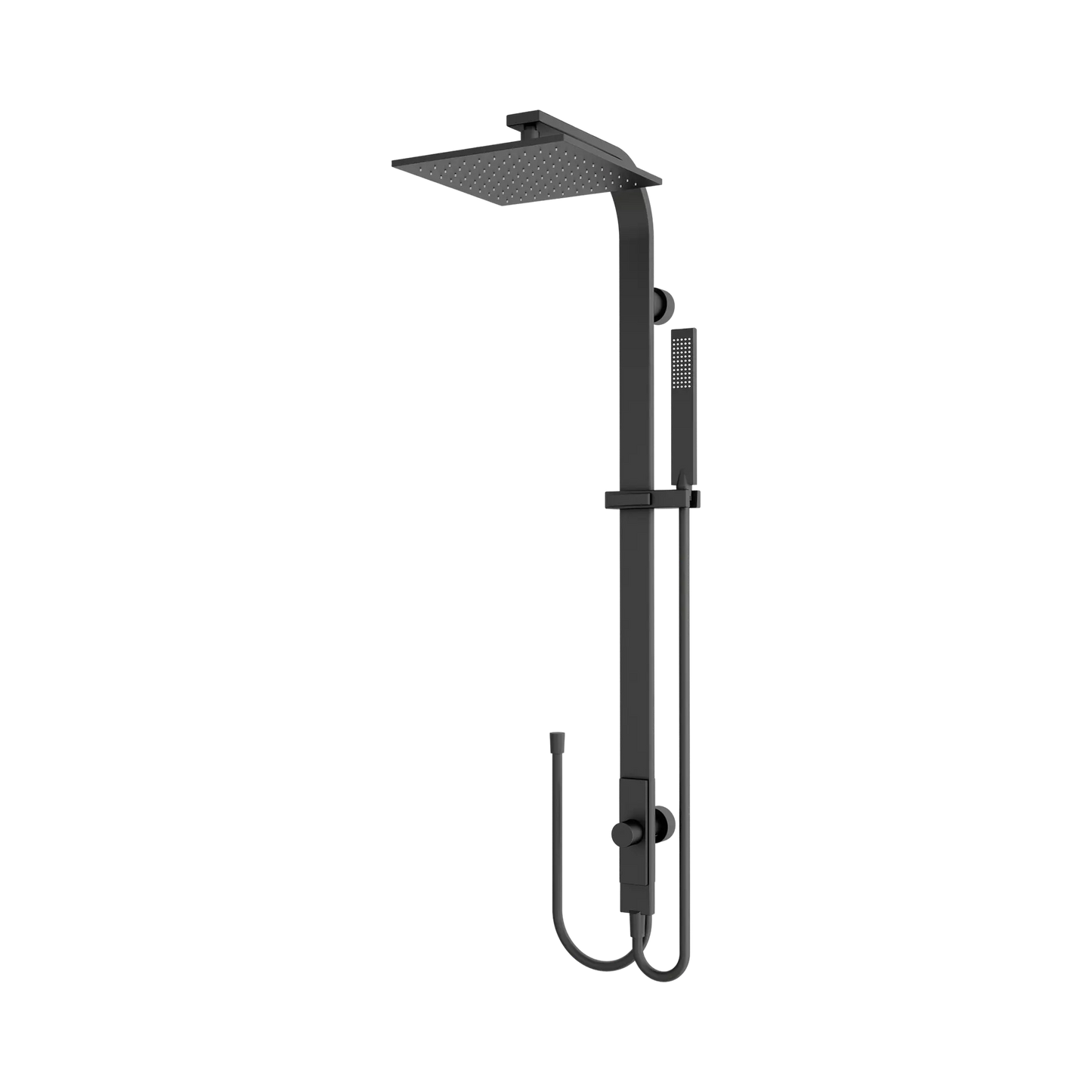 Astra Rain Square Twin Shower Double Hose Matte Black