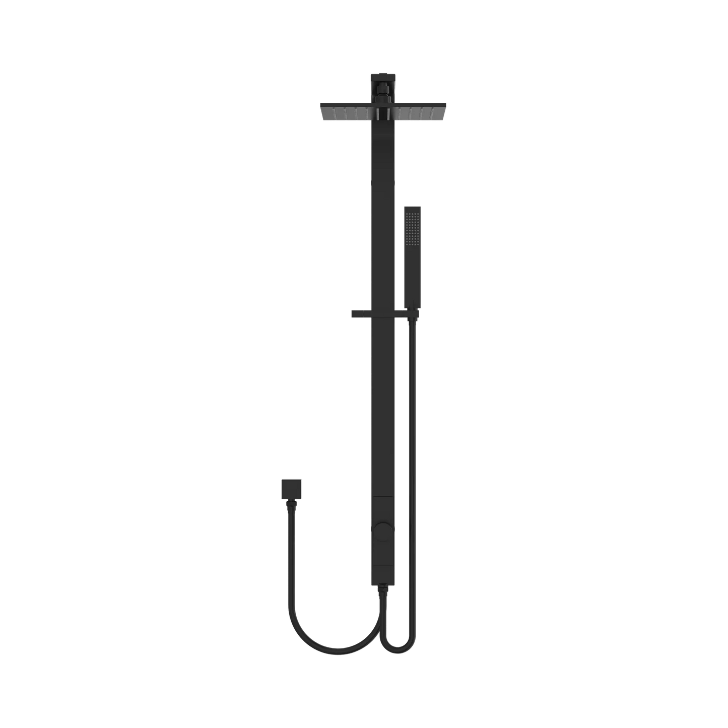 Astra Rain Square Twin Shower Double Hose Matte Black