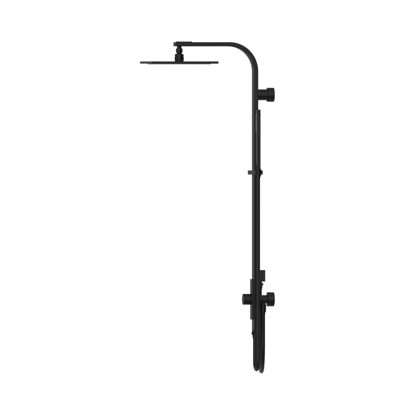 Astra Rain Square Twin Shower Double Hose Matte Black