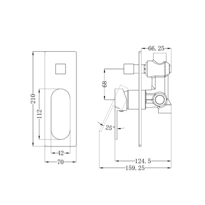 Ecco Shower Mixer With Diverter Chrome