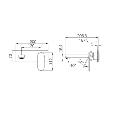 Ecco Wall Basin/Bath Mixer Trim Kits Only Gun Metal