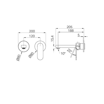 Ecco Wall Basin/Bath Mixer Separate Back Plate Trim Kits Only Chrome