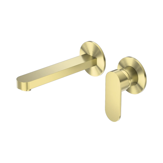 Ecco Wall Basin/Bath Mixer Separate Back Plate Brushed Gold