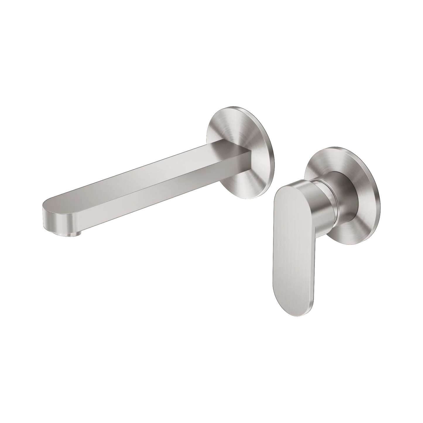 Ecco Wall Basin/Bath Mixer Separate Back Plate Brushed Nickel