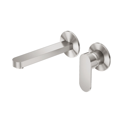 Ecco Wall Basin/Bath Mixer Separate Back Plate Brushed Nickel