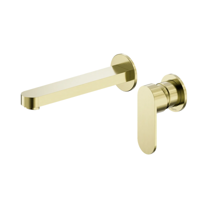 Ecco Wall Basin/Bath Mixer Separate Back Plate 60mm Brushed Gold