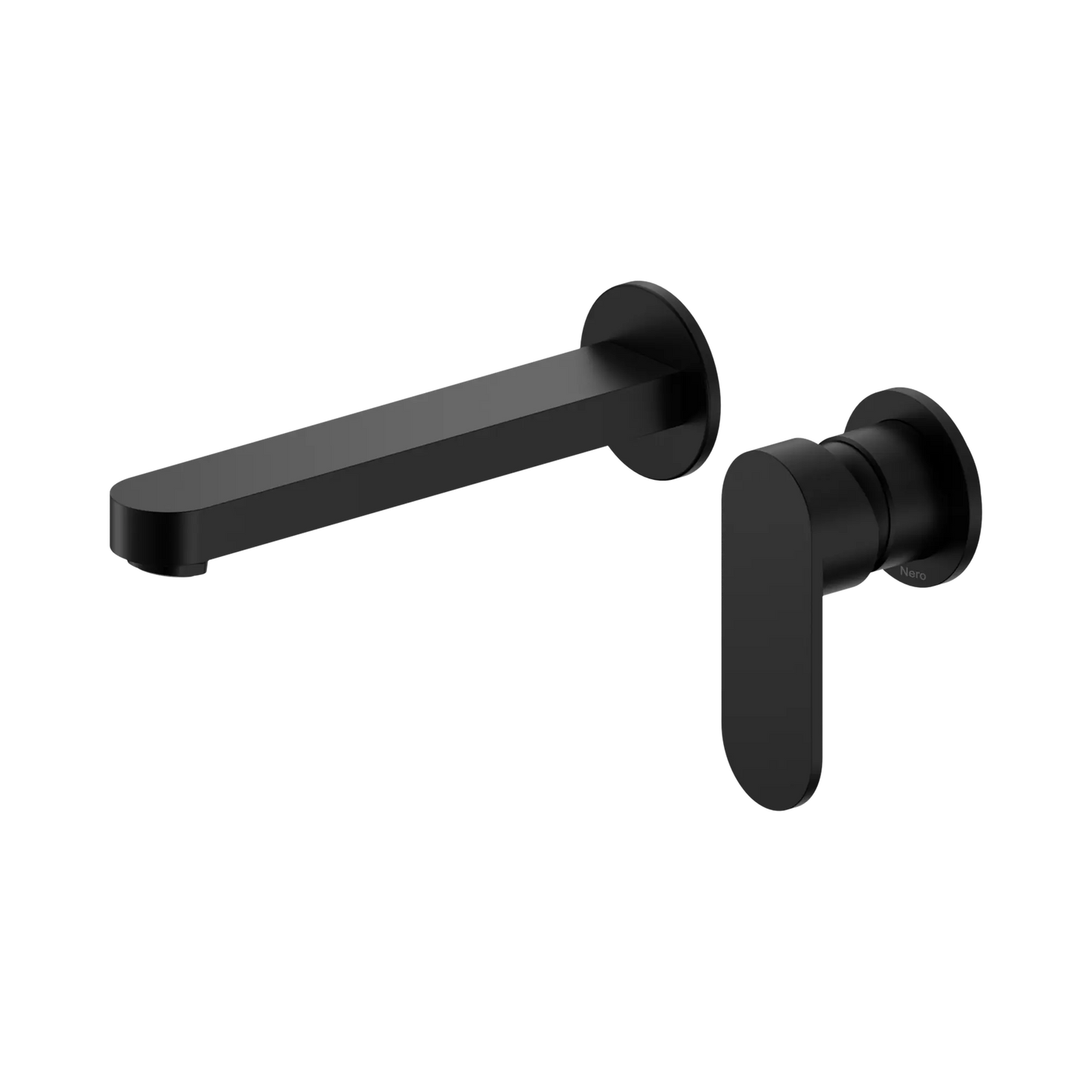 Ecco Wall Basin/Bath Mixer Separate Back Plate 60mm Matte Black