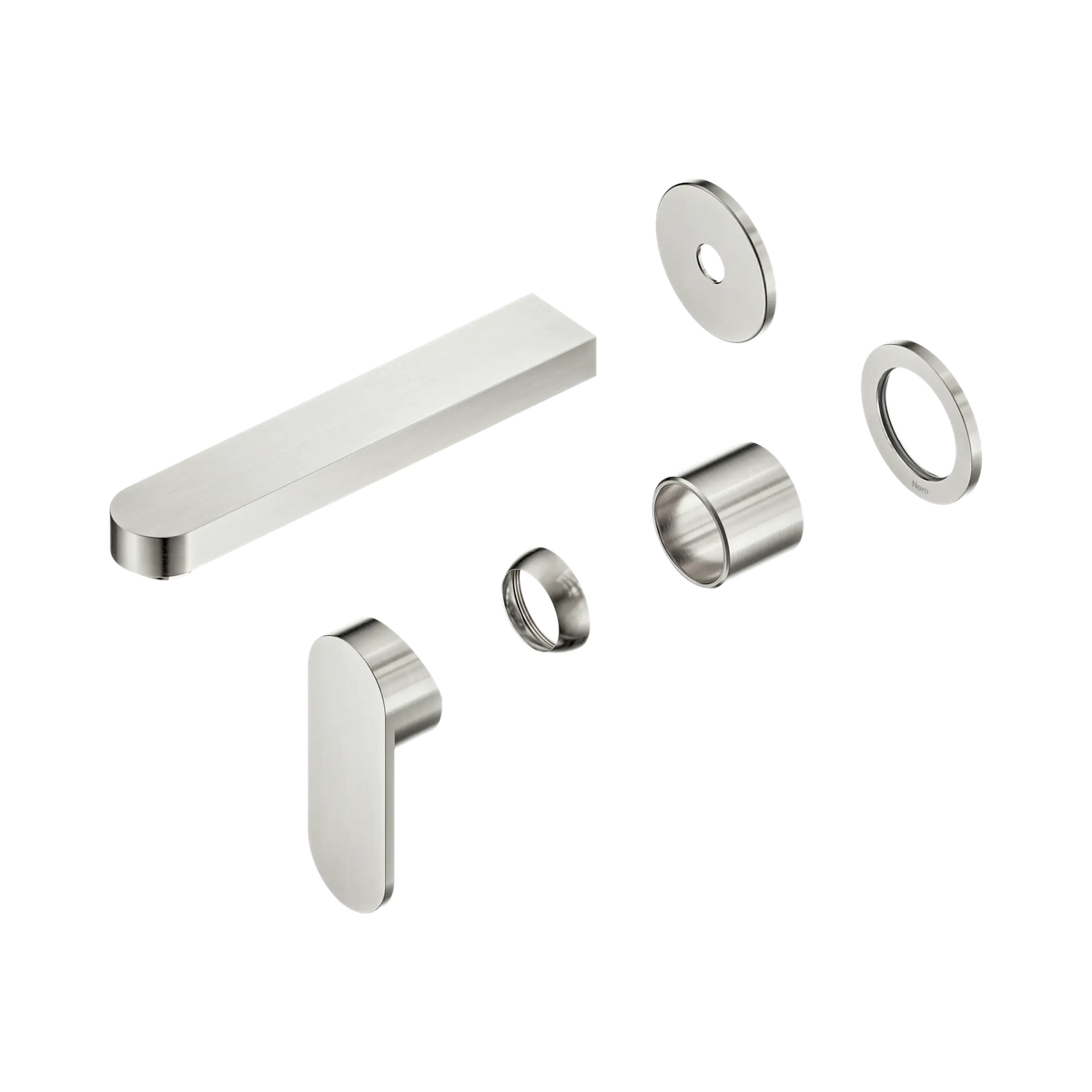 Nero Ecco Wall Basin/Bath Mixer Separate Back Plate 60mm Trim Kits Only Brushed Nickel