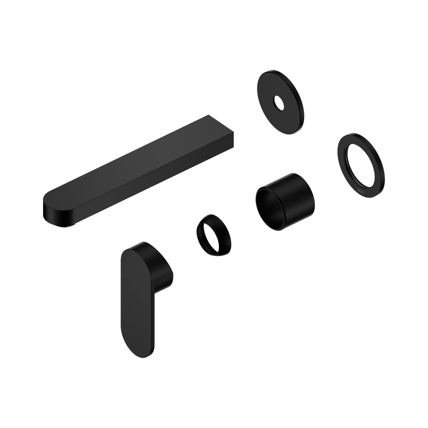Ecco Wall Basin/Bath Mixer Separate Back Plate 60mm Trim Kits Only Matte Black