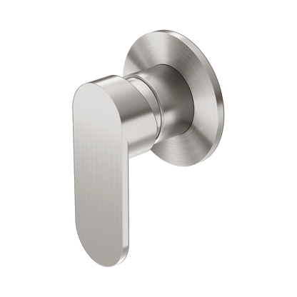 Ecco Shower Mixer 80mm Round Plate Brushed Nickel