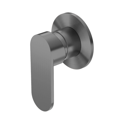 Ecco Shower Mixer 80mm Round Plate Gun Metal
