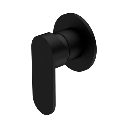 Ecco Shower Mixer 80mm Round Plate Matte Black