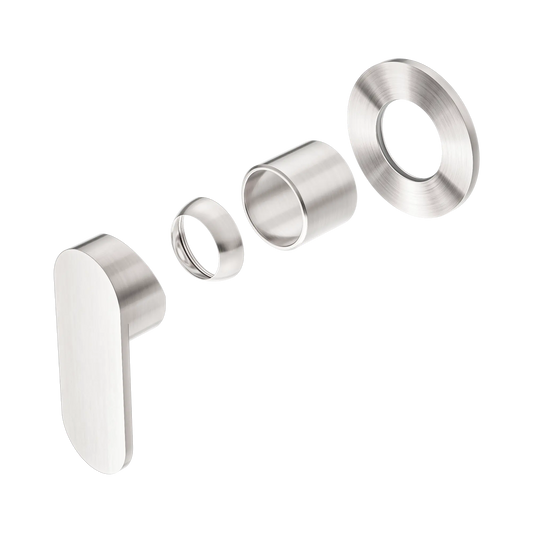 Ecco Shower Mixer 80mm Round Plate Trim Kits Only Brushed Nickel
