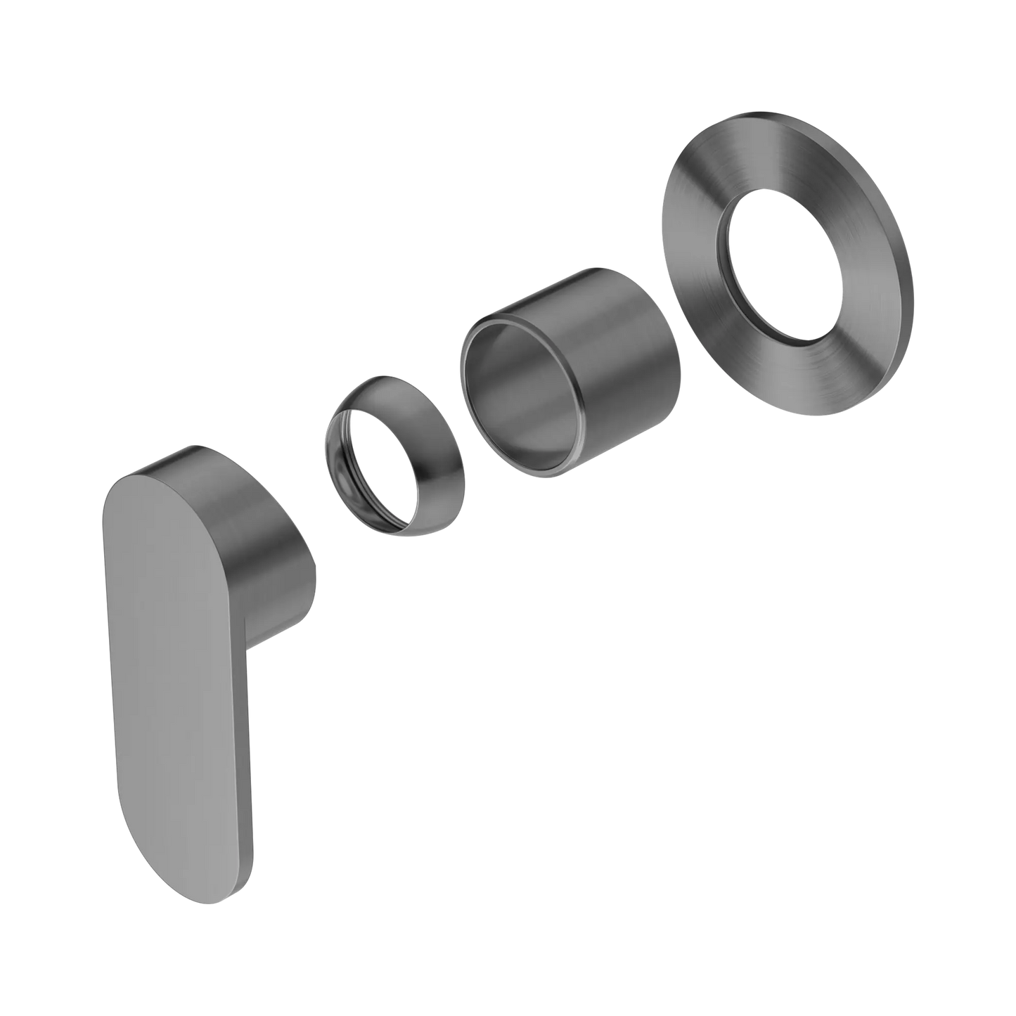 Ecco Shower Mixer 80mm Round Plate Trim Kits Only Gun Metal