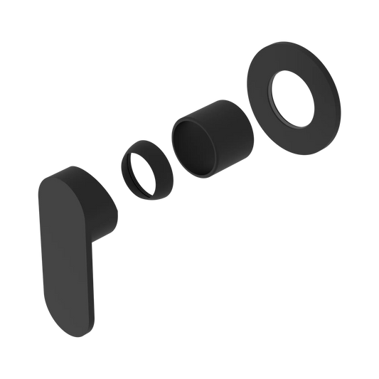 Ecco Shower Mixer 80mm Round Plate Trim Kits Only Matte Black