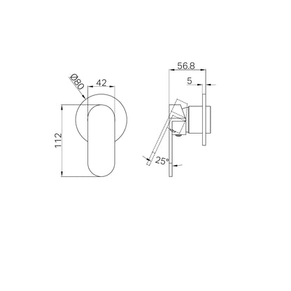 Ecco Shower Mixer 80mm Round Plate Trim Kits Only Brushed Gold