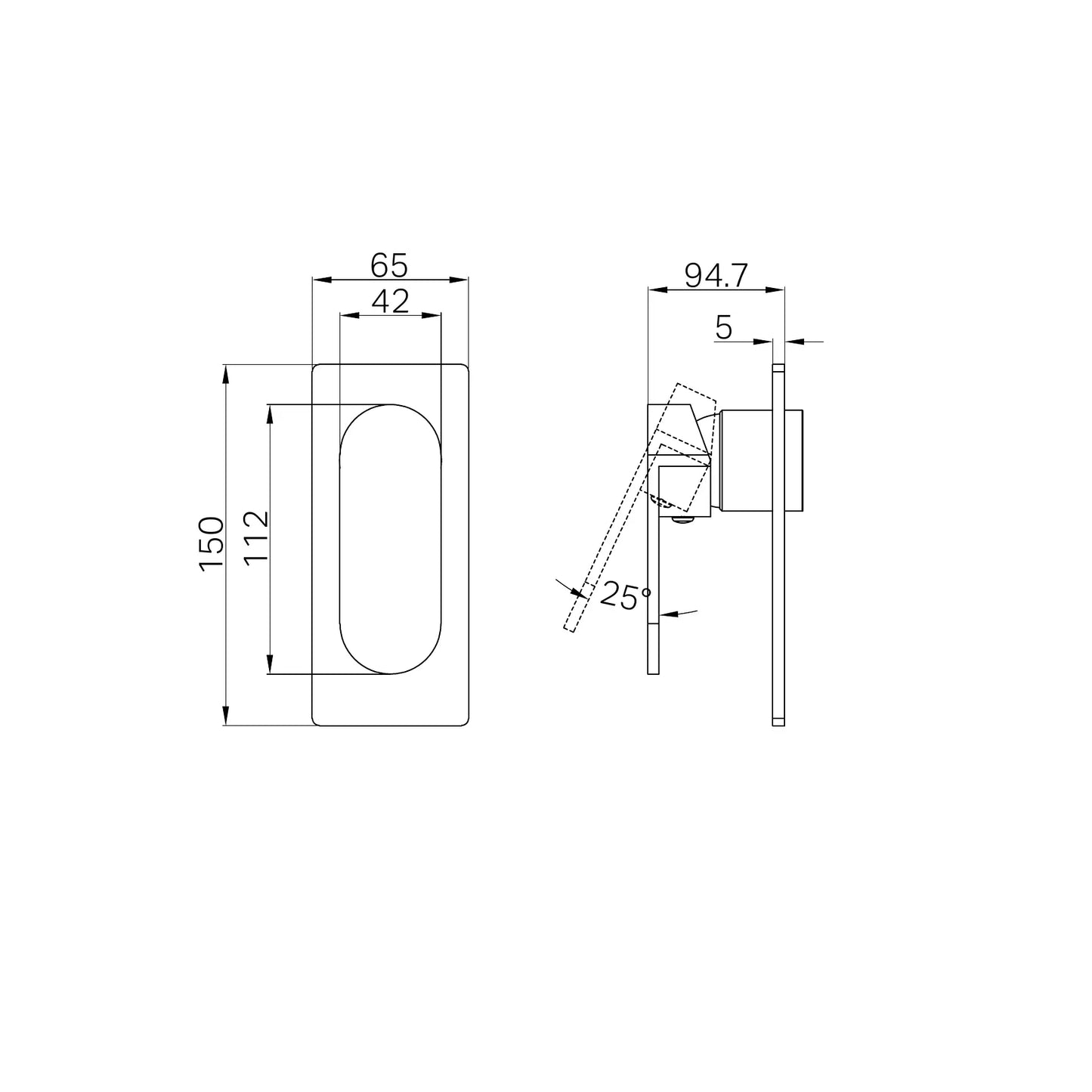 Ecco Shower Mixer Trim Kits Only Chrome