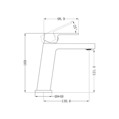Celia Basin Mixer Angle Spout Brushed Nickel