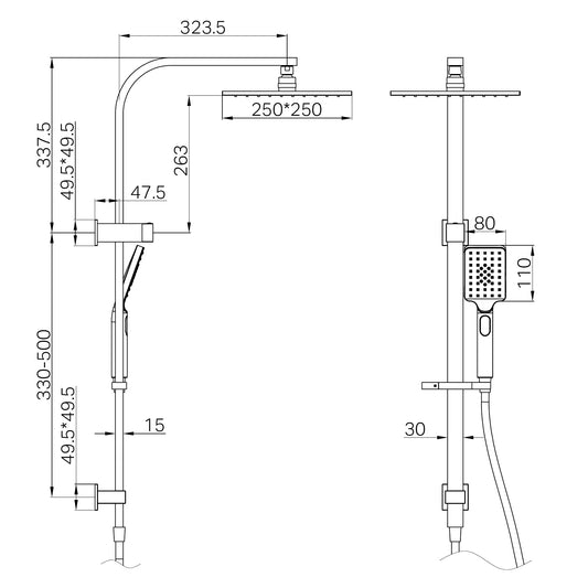 Celia Twin Shower Brushed Nickel