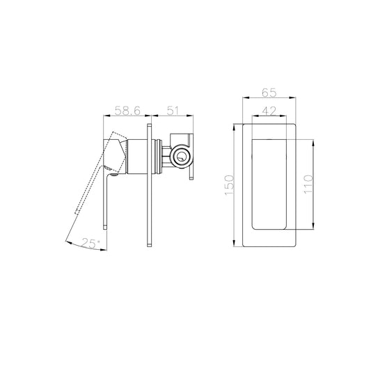 Celia Shower Mixer Rectangular Backplate Brushed Nickel
