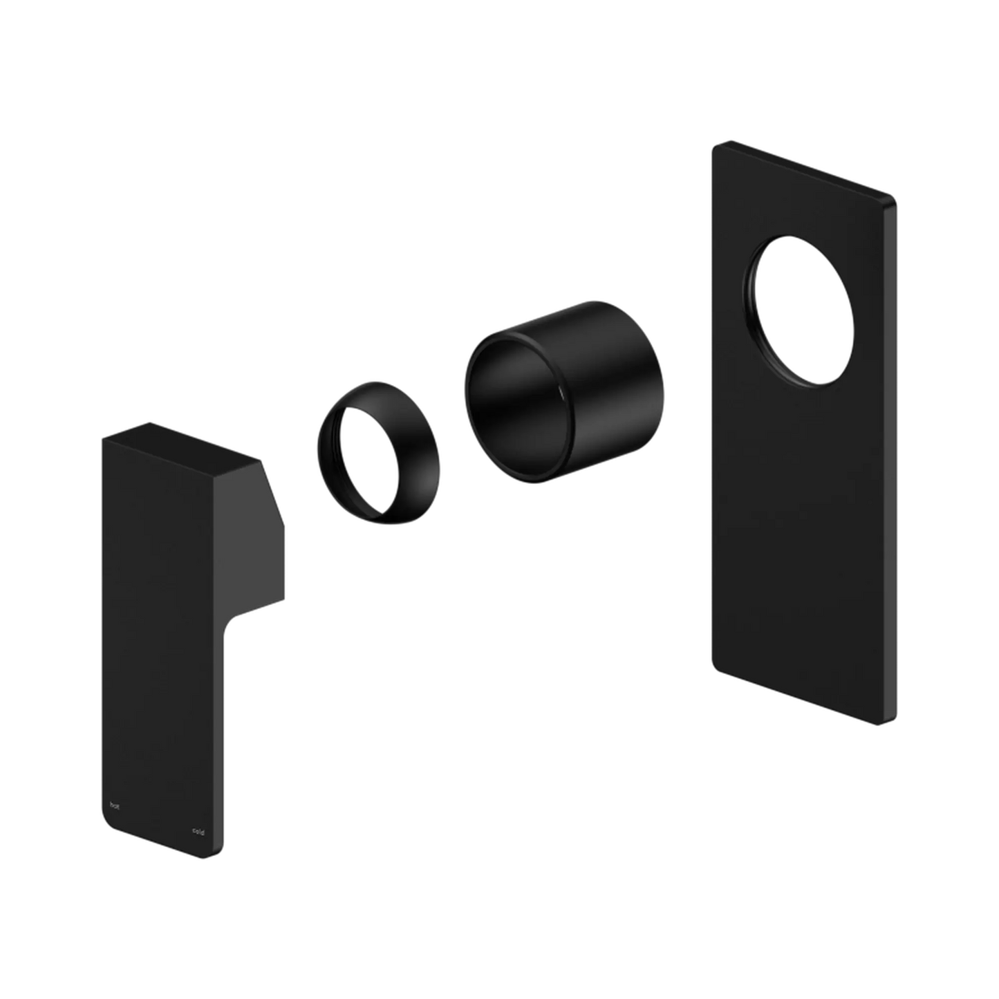 Celia Shower Mixer Rectangular Backplate Trim Kits Only Matte Black