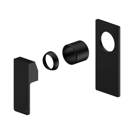 Celia Shower Mixer Rectangular Backplate Trim Kits Only Matte Black