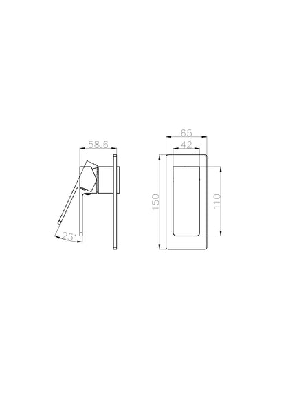 Celia Shower Mixer Rectangular Backplate Trim Kits Only Matte Black
