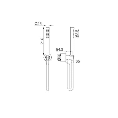 Slim Shower On Bracket Brushed Nickel