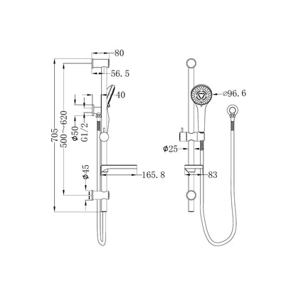 Builder Budget Shower Rail Chrome